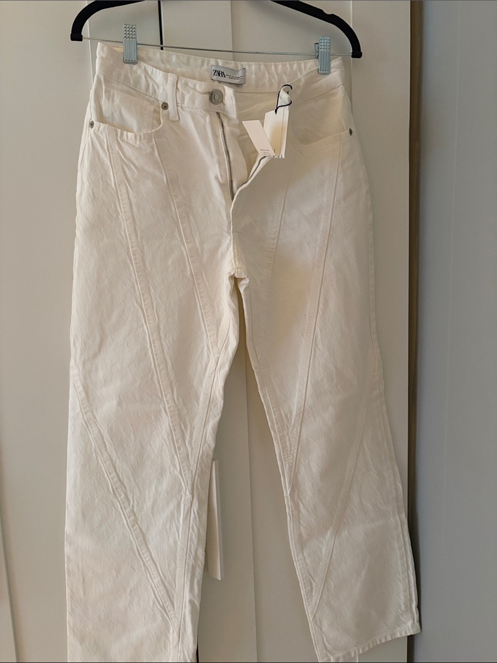 Zara Men Cream Straight Jeans